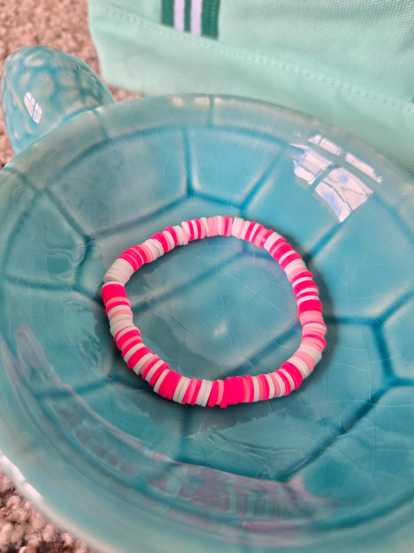 Colorful clay bead bracelets
