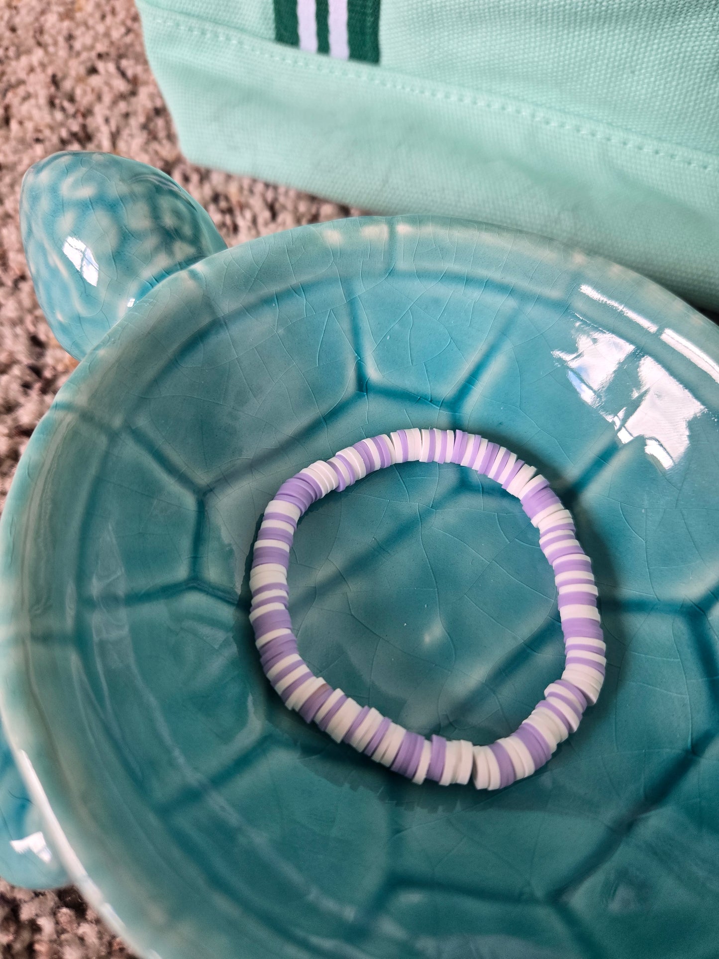 Colorful clay bead bracelets