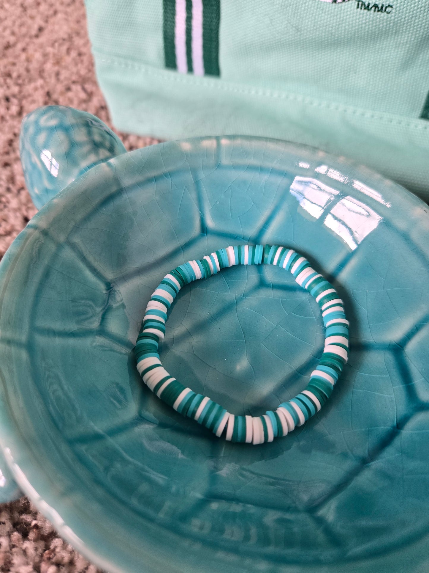 Colorful clay bead bracelets